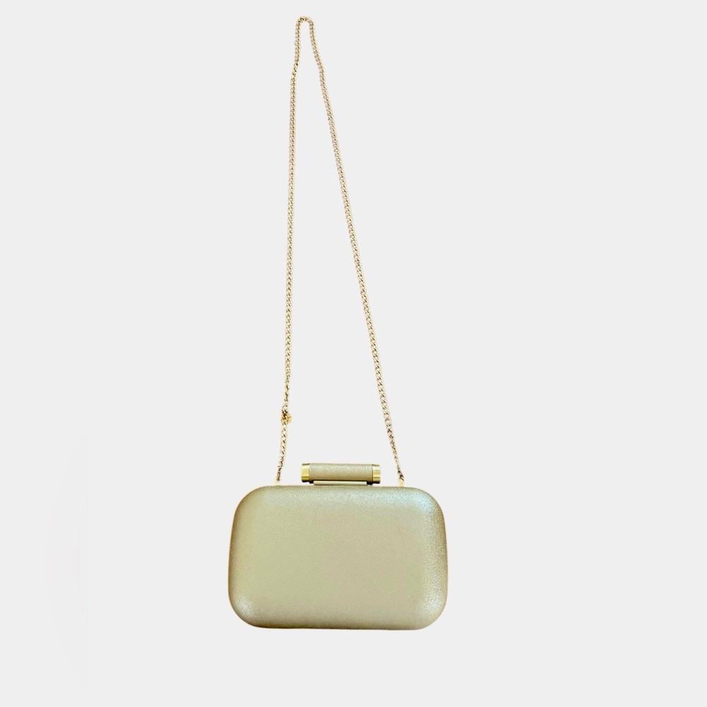 Olga Berg Cooper Metallic Clutch